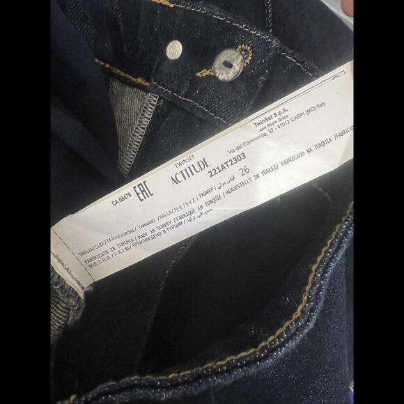 TWINSET Actitude 221AT2303 Women's‎ Straight Leg Jeans with fold Size 26 NWOT - Picture 7 of 7
